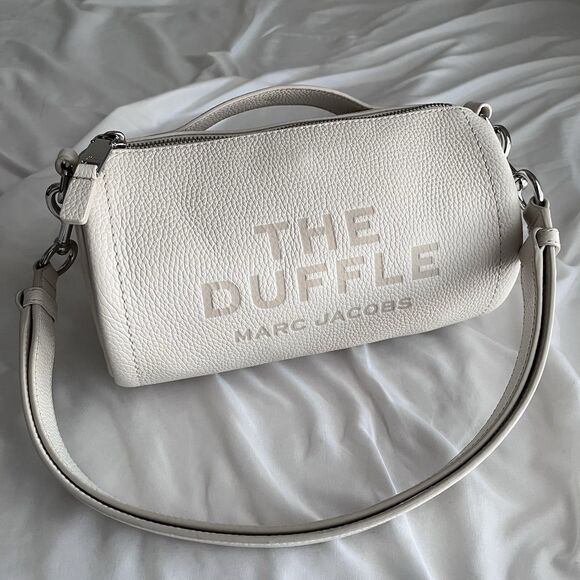 Marc Jacobs Women's The Duffle Bag White Leather Crossbody W/ Dust Bag - Picture 2 of 12